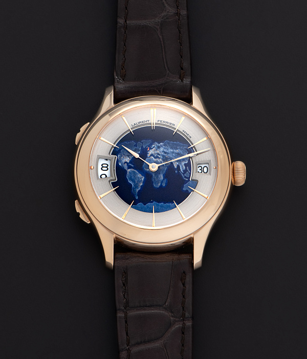Galet Traveller Night Blue in Rose Gold with Enamel Dial by Anita Porchet