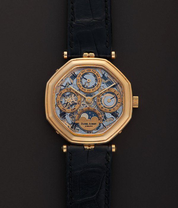 Lys Royal Gold Skeleton Ultra-thin Perpetual Calendar Piece Unique