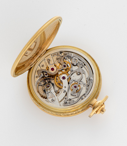 Gold Pocket Watch with a Chronograph Movement