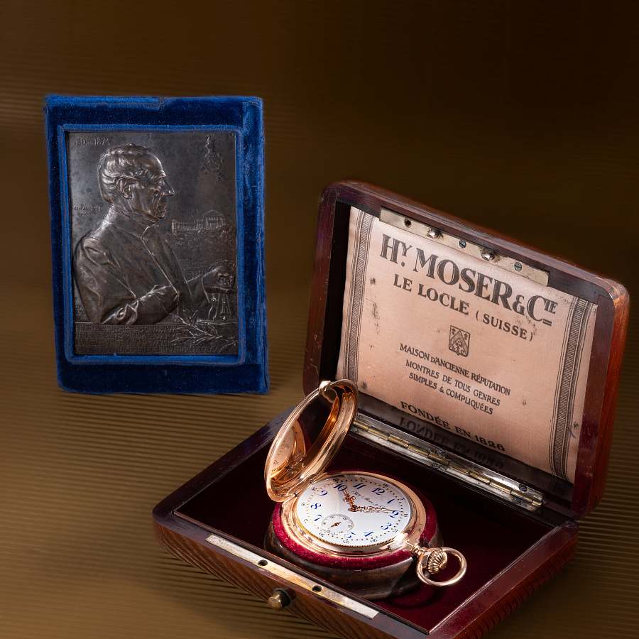 Gold Pocket Watch with Chronometre Movement and Enamel Dial