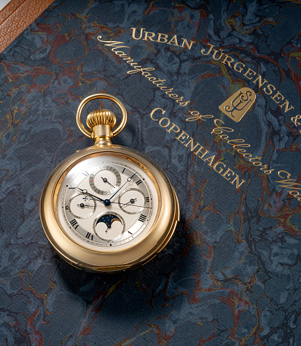 Minute Repeater Perpetual Calendar with Chronograph Lepine Pocket Watch in Yellow Gold