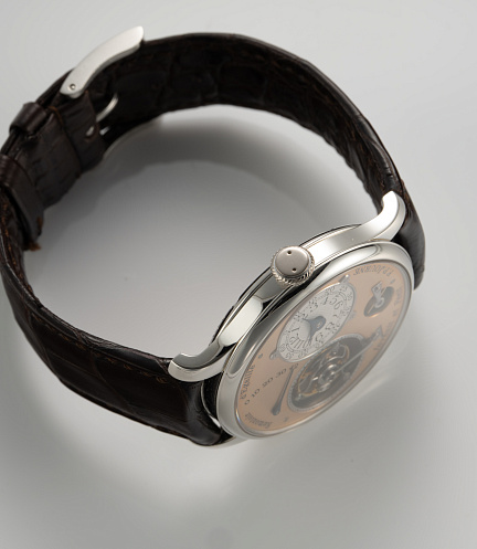 Tourbillon Souverain in 38mm Platinum Case with Brass Movement and Pink Dial