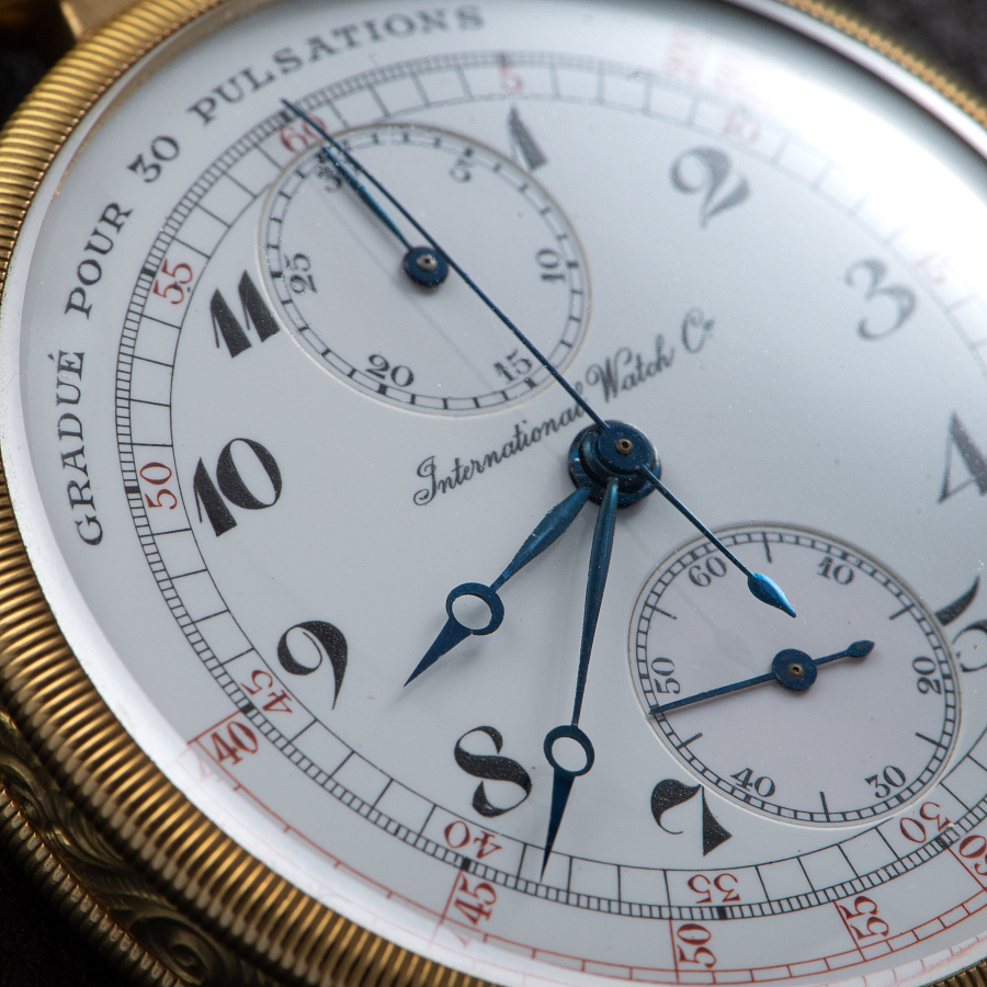 Gold Pocket Watch with a Chronograph Movement