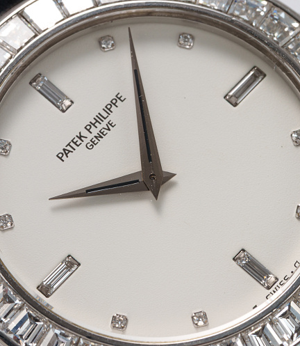 Calatrava with Diamond Bezel in White Gold