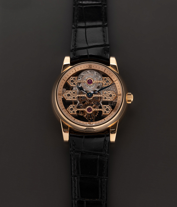 Triple Bridge Skeleton Tourbillon in Rose Gold