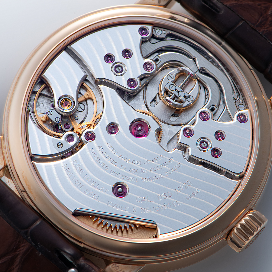 Anywhere in Rose Gold with Guilloche Dial by Remi Maillat